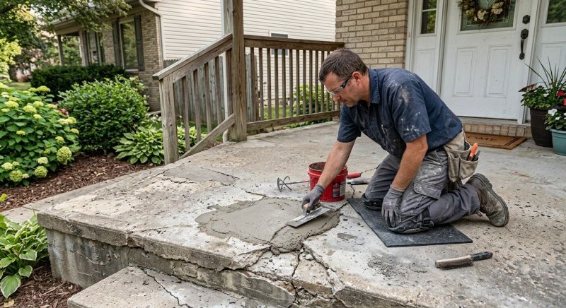 Porch Crack Repair in West Des Moines, IA